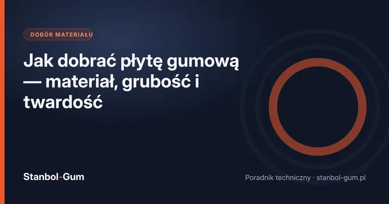 Jak dobrać płytę gumową — materiał, grubość i twardość