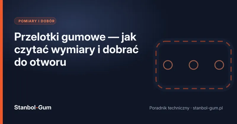 Przelotki gumowe — jak czytać wymiary i dobrać do otworu