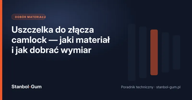 Uszczelka do złącza camlock — jaki materiał i jak dobrać wymiar